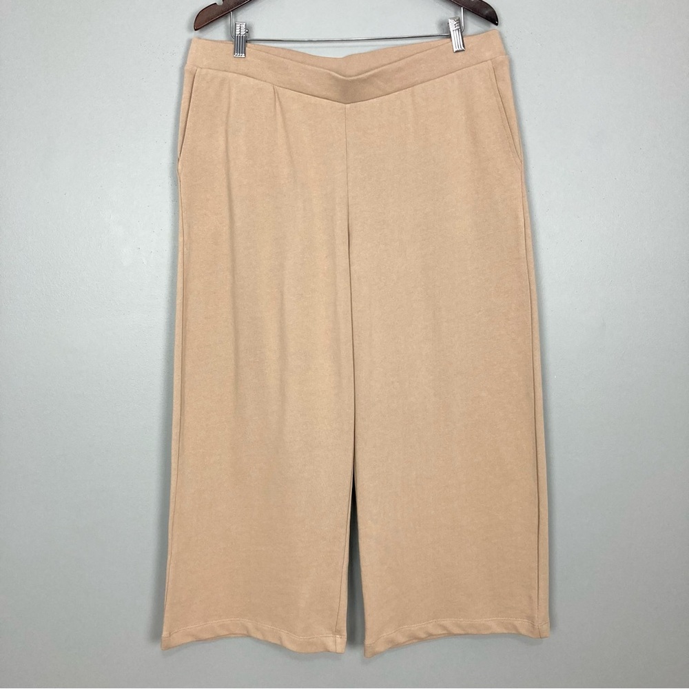 J. Jill Organic Cotton Crop Pant Women’s Size L Petite PureJill Wide Leg Pull On